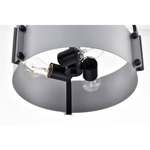 Main product image of Altos 3 Light Small Pendant Gray and Matte Black Finish