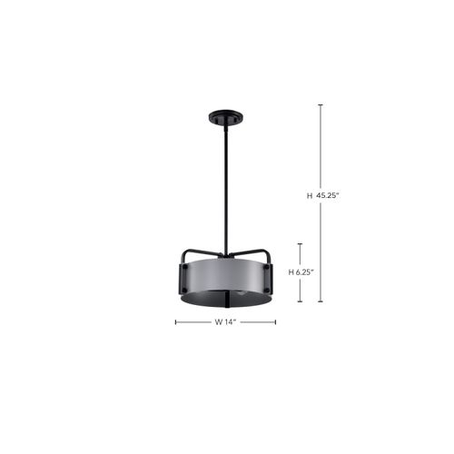 Main product image of Altos 3 Light Small Pendant Gray and Matte Black Finish