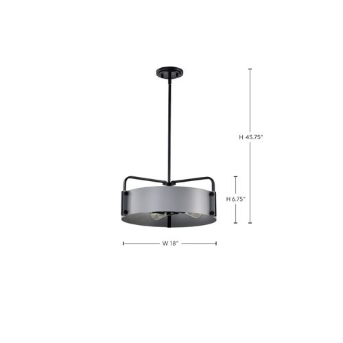 Main product image of Altos 4 Light Medium Pendant Gray and Matte Black Finish