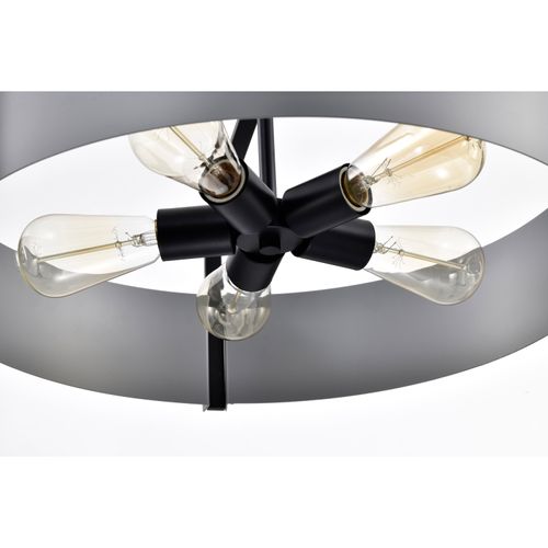 Main product image of Altos 5 Light Large Pendant Gray and Matte Black Finish