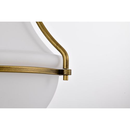 Main product image of Valdora 1 Light Flush Mount 14 Inches Natural Brass Finish White Opal Glass