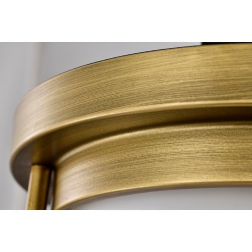 Main product image of Valdora 1 Light Flush Mount 14 Inches Natural Brass Finish White Opal Glass
