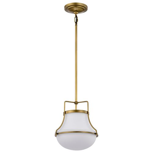 Main product image of Valdora 1 Light Pendant 10 Inches Natural Brass Finish White Opal Glass