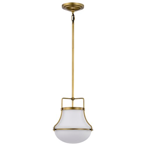 Main product image of Valdora 1 Light Pendant 10 Inches Natural Brass Finish White Opal Glass
