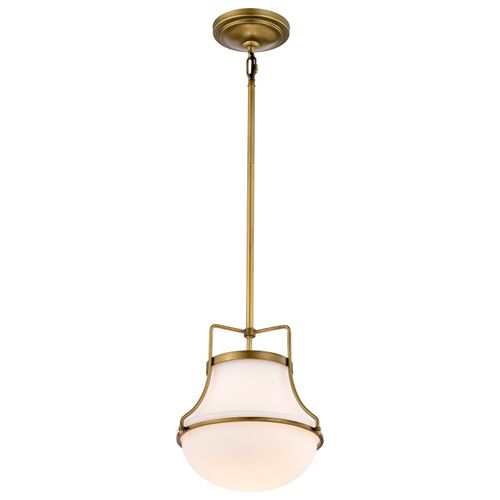 Main product image of Valdora 1 Light Pendant 10 Inches Natural Brass Finish White Opal Glass