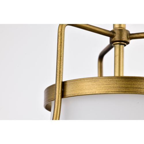 Main product image of Valdora 1 Light Pendant 10 Inches Natural Brass Finish White Opal Glass