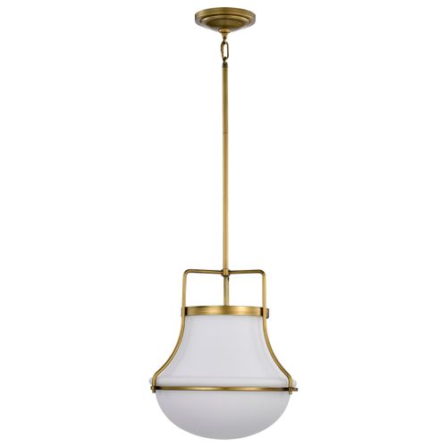 Main product image of Valdora 1 Light Pendant 14 Inches Natural Brass Finish White Opal Glass