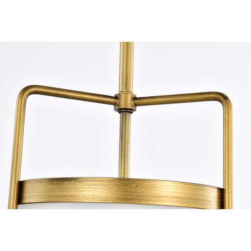 Main product image of Valdora 1 Light Pendant 14 Inches Natural Brass Finish White Opal Glass