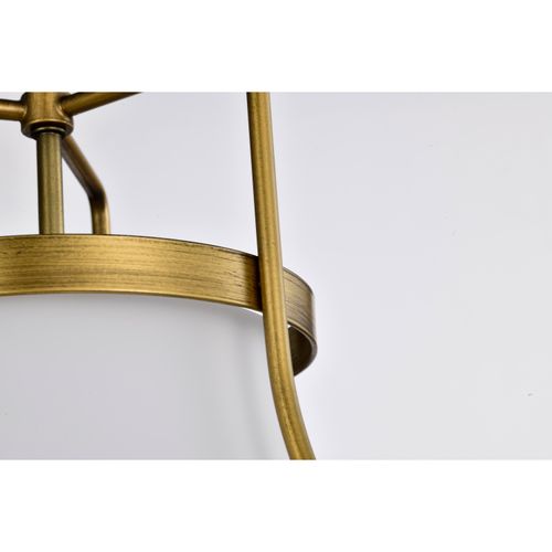 Main product image of Valdora 1 Light Pendant 14 Inches Natural Brass Finish White Opal Glass