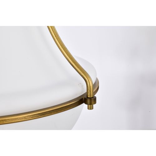 Main product image of Valdora 1 Light Pendant 14 Inches Natural Brass Finish White Opal Glass