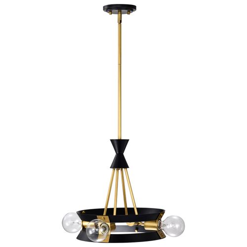 Main product image of Marsden 4 Light Chandelier Matte Black and Natural Brass Finish