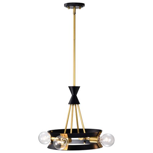 Main product image of Marsden 4 Light Chandelier Matte Black and Natural Brass Finish