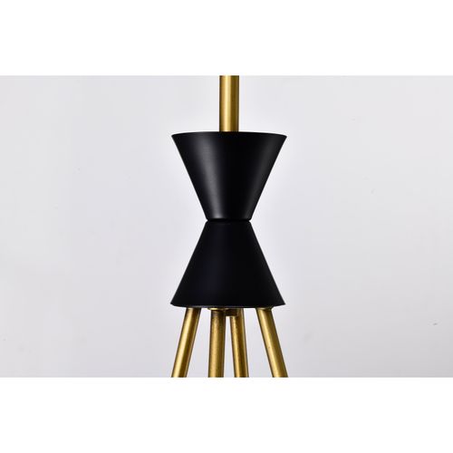 Main product image of Marsden 4 Light Chandelier Matte Black and Natural Brass Finish