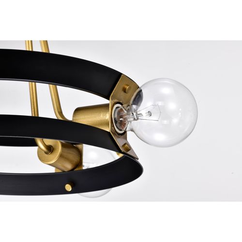 Main product image of Marsden 4 Light Chandelier Matte Black and Natural Brass Finish
