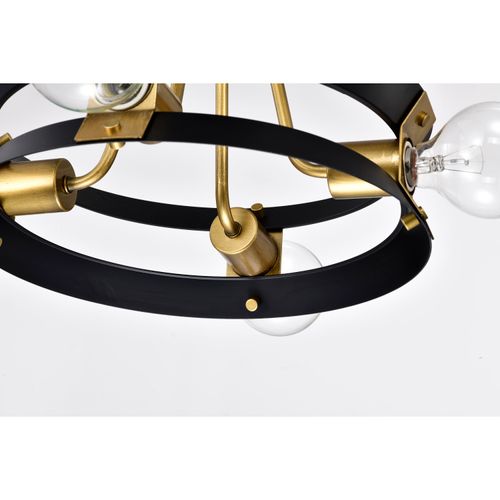 Main product image of Marsden 4 Light Chandelier Matte Black and Natural Brass Finish