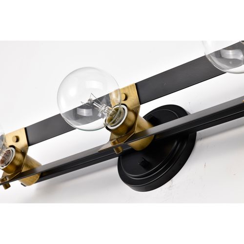 Main product image of Marsden 3 Light Vanity Matte Black and Natural Brass Finish
