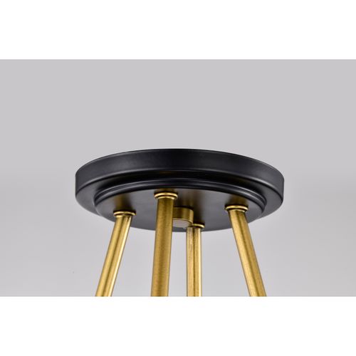 Main product image of Marsden 4 Light Semi Flush Matte Black and Natural Brass Finish