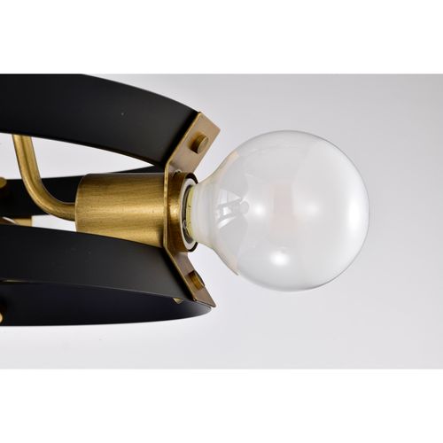 Main product image of Marsden 4 Light Semi Flush Matte Black and Natural Brass Finish