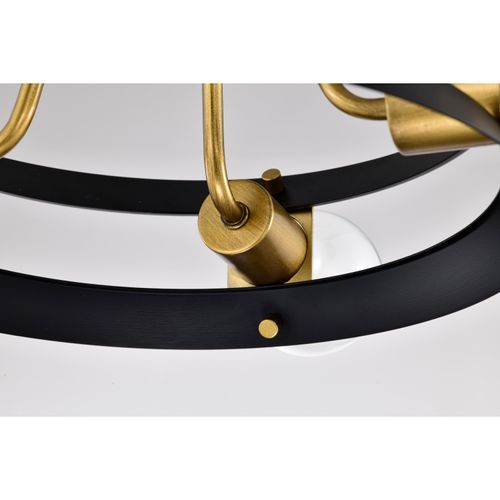 Main product image of Marsden 4 Light Semi Flush Matte Black and Natural Brass Finish