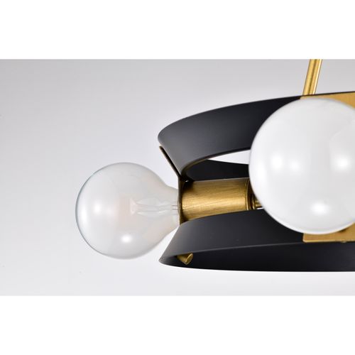 Main product image of Marsden 4 Light Semi Flush Matte Black and Natural Brass Finish