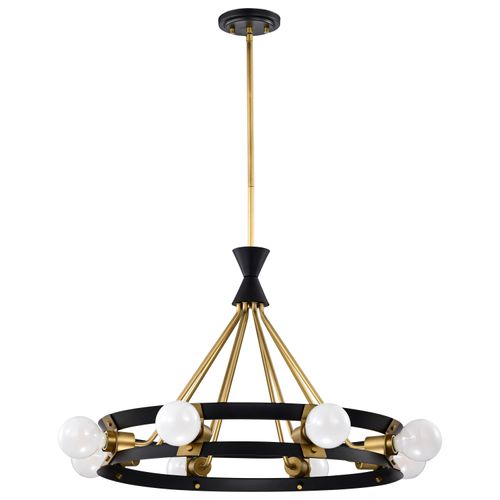 Main product image of Marsden 8 Light Chandelier Matte Black and Natural Brass Finish