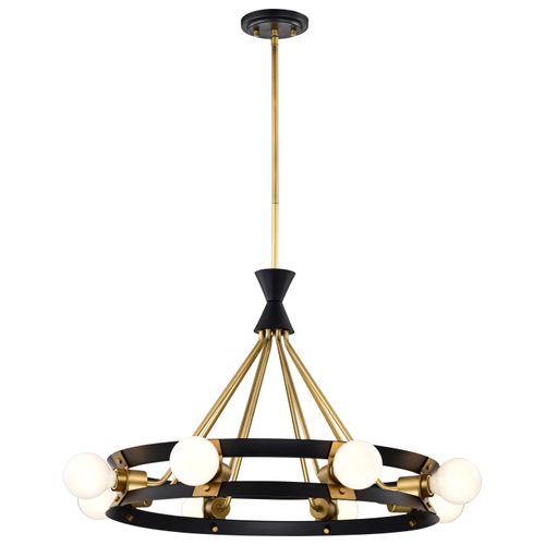 Main product image of Marsden 8 Light Chandelier Matte Black and Natural Brass Finish