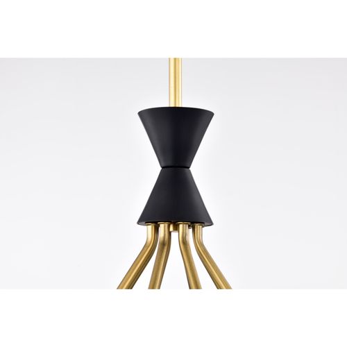 Main product image of Marsden 8 Light Chandelier Matte Black and Natural Brass Finish