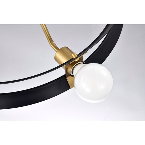 Main product image of Marsden 8 Light Chandelier Matte Black and Natural Brass Finish