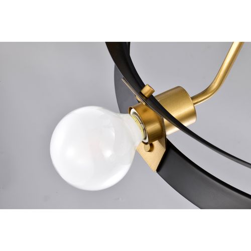 Main product image of Marsden 8 Light Chandelier Matte Black and Natural Brass Finish