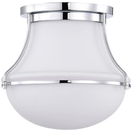 Main product image of Valdora 1 Light Flush Mount 10 Inches Polished Nickel White Opal Glass