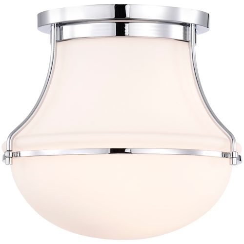 Main product image of Valdora 1 Light Flush Mount 10 Inches Polished Nickel White Opal Glass