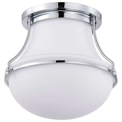 Main product image of Valdora 1 Light Flush Mount 10 Inches Polished Nickel White Opal Glass