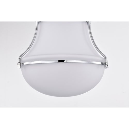 Main product image of Valdora 1 Light Flush Mount 10 Inches Polished Nickel White Opal Glass