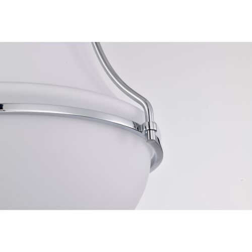 Main product image of Valdora 1 Light Flush Mount 10 Inches Polished Nickel White Opal Glass