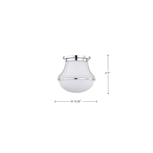 Main product image of Valdora 1 Light Flush Mount 10 Inches Polished Nickel White Opal Glass