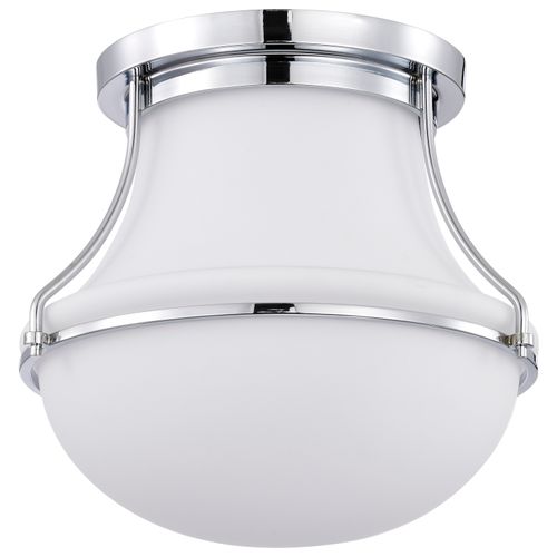Main product image of Valdora 1 Light Flush Mount 14 Inches Polished Nickel White Opal Glass