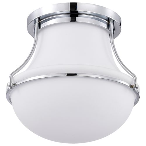 Main product image of Valdora 1 Light Flush Mount 14 Inches Polished Nickel White Opal Glass