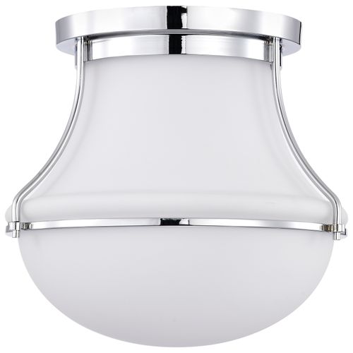Main product image of Valdora 1 Light Flush Mount 14 Inches Polished Nickel White Opal Glass