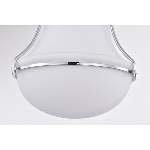 Main product image of Valdora 1 Light Flush Mount 14 Inches Polished Nickel White Opal Glass