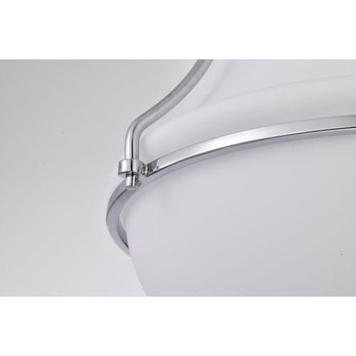 Main product image of Valdora 1 Light Flush Mount 14 Inches Polished Nickel White Opal Glass