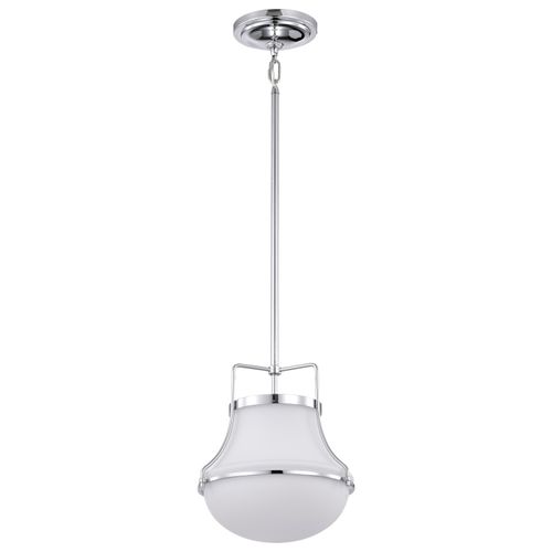 Main product image of Valdora 1 Light Pendant 10 Inches Polished Nickel White Opal Glass