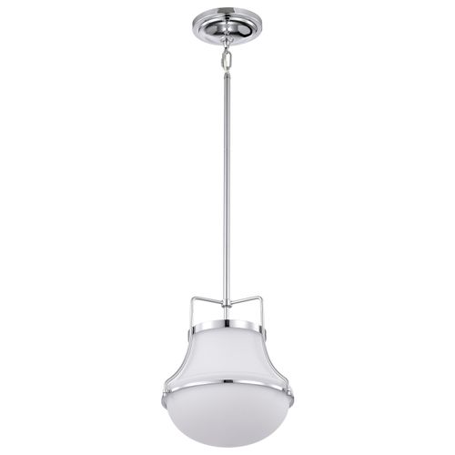 Main product image of Valdora 1 Light Pendant 10 Inches Polished Nickel White Opal Glass