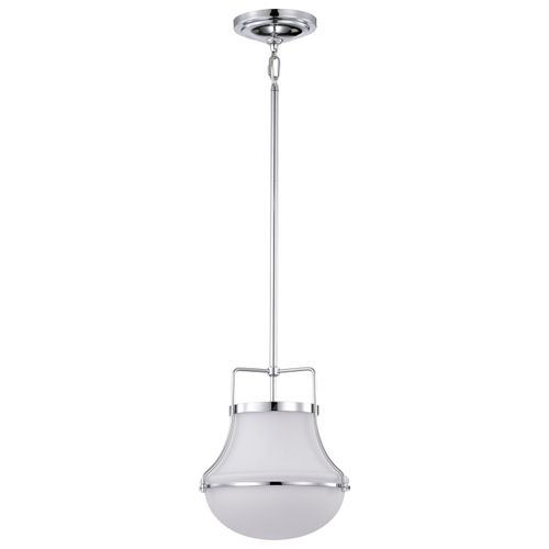 Main product image of Valdora 1 Light Pendant 10 Inches Polished Nickel White Opal Glass