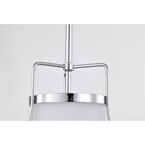 Main product image of Valdora 1 Light Pendant 10 Inches Polished Nickel White Opal Glass
