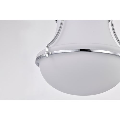 Main product image of Valdora 1 Light Pendant 10 Inches Polished Nickel White Opal Glass