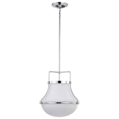 Main product image of Valdora 1 Light Pendant 14 Inches Polished Nickel White Opal Glass