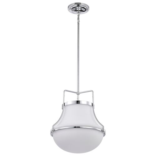 Main product image of Valdora 1 Light Pendant 14 Inches Polished Nickel White Opal Glass