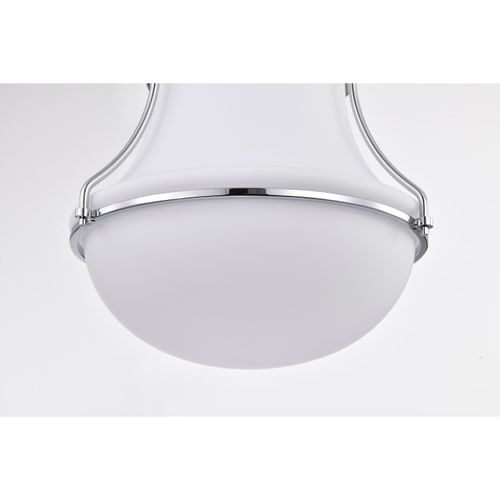 Main product image of Valdora 1 Light Pendant 14 Inches Polished Nickel White Opal Glass