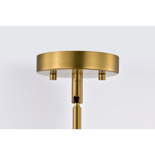Main product image of Everton 1 Light Pendant 10 Inches Matte Black & Brass Finish Etched Opal Glass