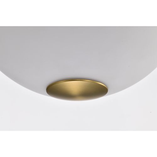 Main product image of Everton 2 Light Pendant 14 Inches Matte Gray and Brass Finish Etched Opal Glass